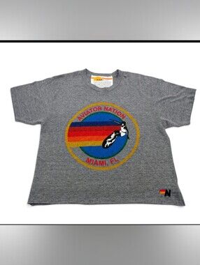 Aviator Nation Windsurfer Miami Boyfriend Tee Grey Large